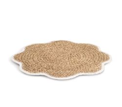 ZELLER 27158 Platzset aus Grasgeflecht, weiß, ca. Ø 38,5 cm