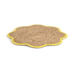 ZELLER 27160 Platzset aus Grasgeflecht, gelb, ca. Ø 38,5 cm