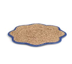 ZELLER 27161 Platzset aus Grasgeflecht, blau, ca. Ø 38,5 cm