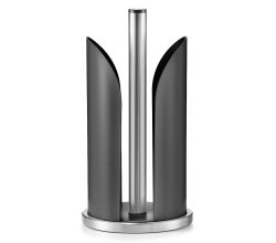 ZELLER Küchenrollenhalter 27217 Edelstahl/Metall, matt schwarz, Ø 15 x 30,5 cm