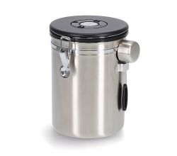 ZELLER 27368 Kaffeedose mit Löffel 2700 ml, Edelstahl/Kunststoff, Ø 14 x 21,5 cm