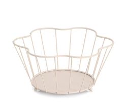ZELLER 27376 Obstkorb aus Metall, beige ca. 30 x 27 x 14 cm