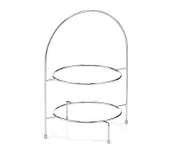ZELLER Etagere 27381 mit zwei Ebenen für Teller, Metall, verchromt, ca. 29 x 27 x 39 cm