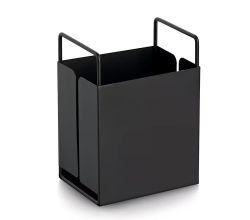 ZELLER 27462 Utensilienhalter aus Metall, schwarz ca. 14 x 10,5 x 19 cm