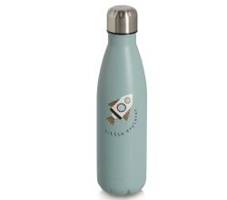 ZELLER 27465 Trinkflasche 500 ml ROCKET aus Edelstahl, petrol, ca. Ø 7 x 26 cm