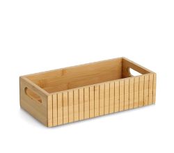 ZELLER 25679 Aufbewahrungsbox mit Grifflöchern, Bambus ca. 30 x 15 x 8 cm