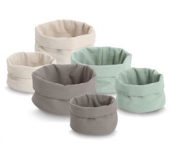 ZELLER Aufbewahrungskorb Waffelpiqué, Polyester / Korb