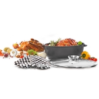 Gänsebräter RUSTICA oval 34 cm mit Deckel, Gusseisen, induktionsfähig / Bräter / Gansbräter