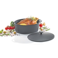 G&auml;nsebr&auml;ter RUSTICA oval 34 cm mit Deckel, Gusseisen, induktionsf&auml;hig / Br&auml;ter / Gansbr&auml;ter